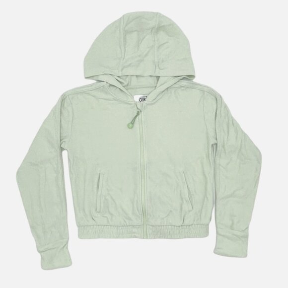 Athleta Girl Mint Sand & Surf Full Zip Terry Cotton Hoodie Jacket - Picture 5 of 5